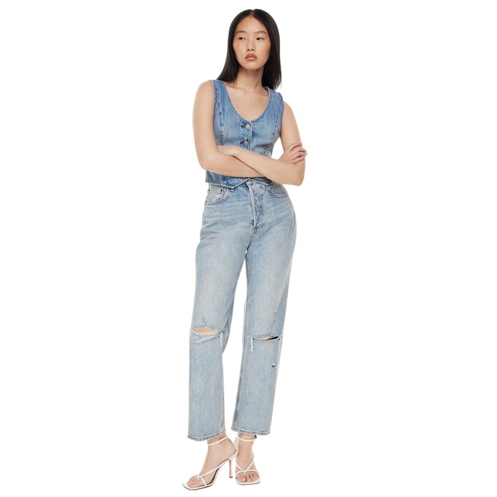 Denim Forum Aritzia Joni High Rise Loose Jeans, 90's Grunge, Button Fly, 29